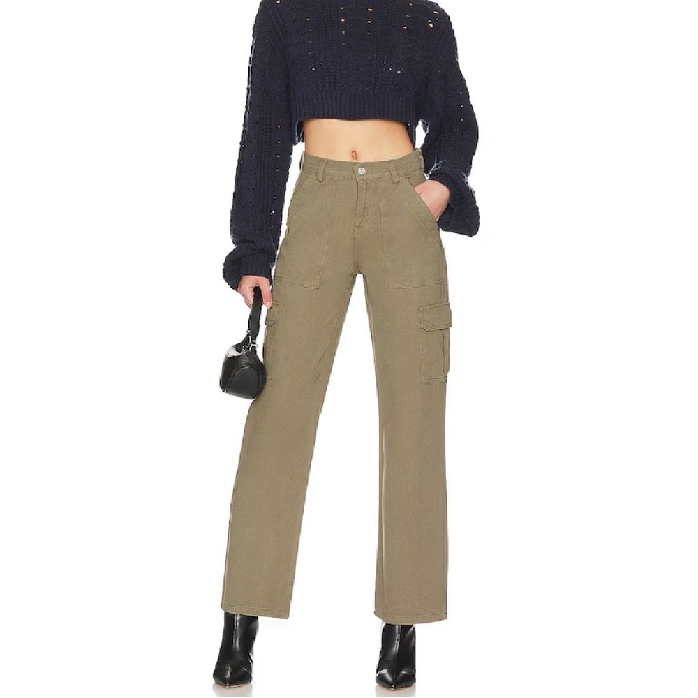 Revolve superdown Adina Cargo Pants Olive Green Small 100% Cotton - Picture 3 of 11